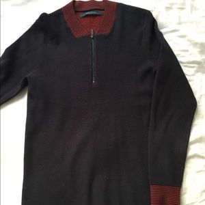 Perry Ellis long sleeve zip-up. Small men. Brown.